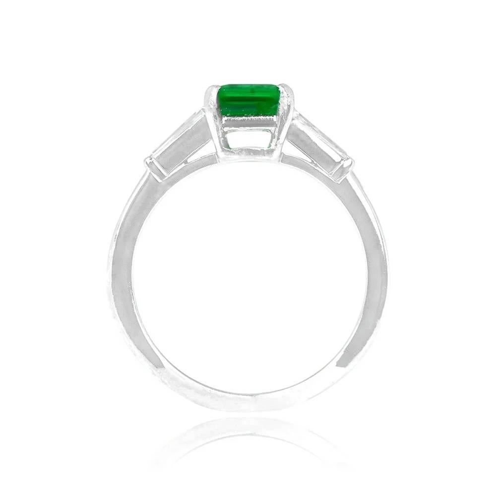 Retro Vintage Tiffany & Co. 0.80ct Colombian Emerald Engagement Ring, Platinum For Sale