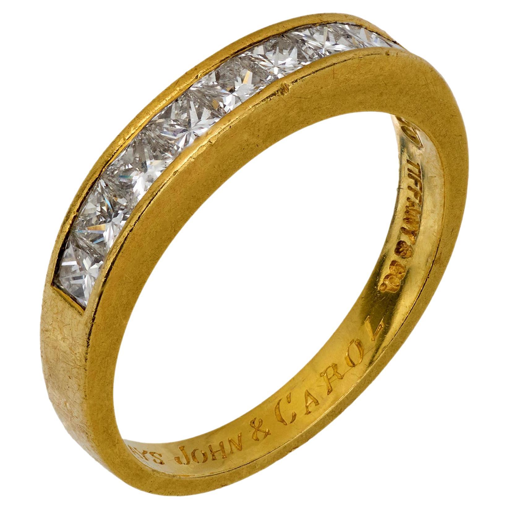 Alianza vintage Tiffany & Co. 0,81 quilates de diamantes en oro amarillo de 18 quilates