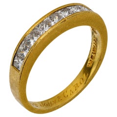 Vintage Tiffany & Co. 0.81 carat diamond 18k yellow gold wedding band