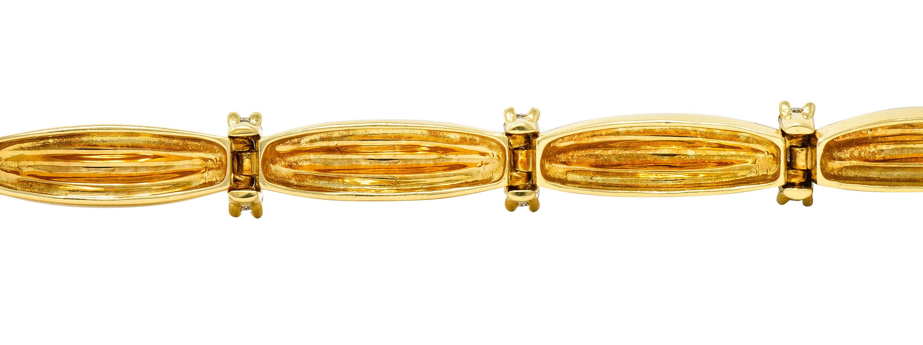 Vintage Tiffany & Co. 1.00 Carat Diamond 18 Karat Yellow Gold Link Bracelet 4