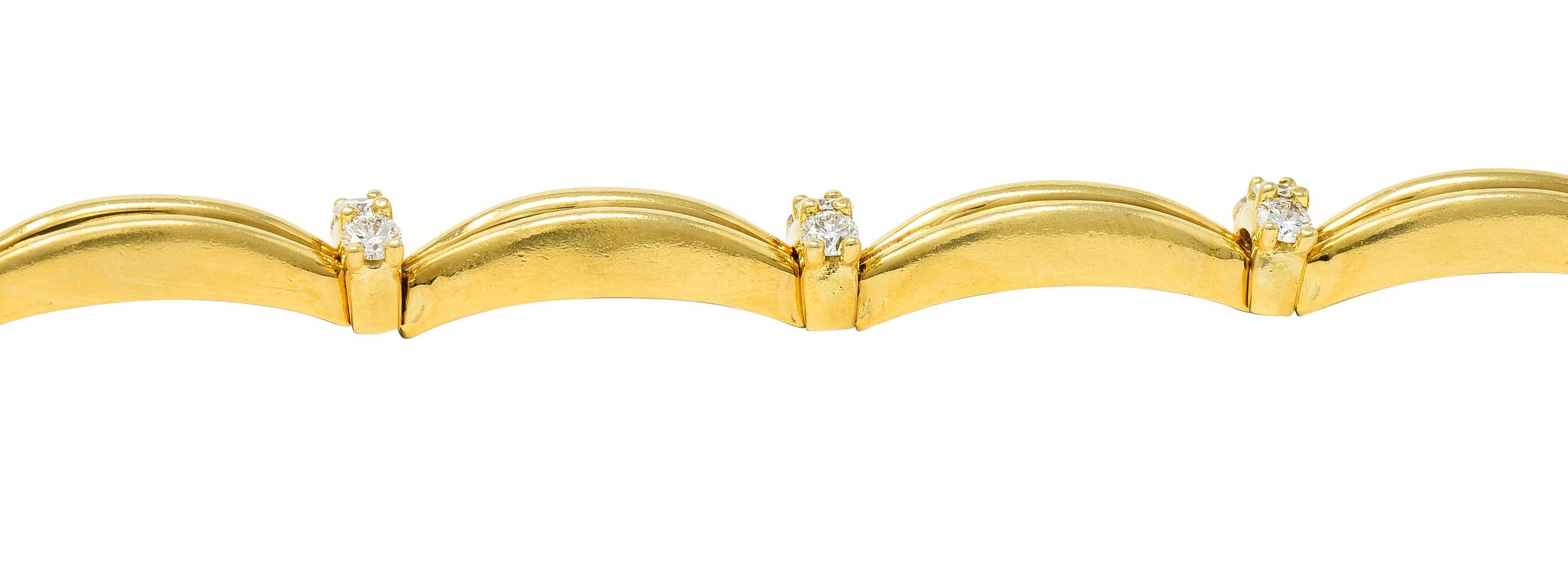 Vintage Tiffany & Co. 1.00 Carat Diamond 18 Karat Yellow Gold Link Bracelet 5
