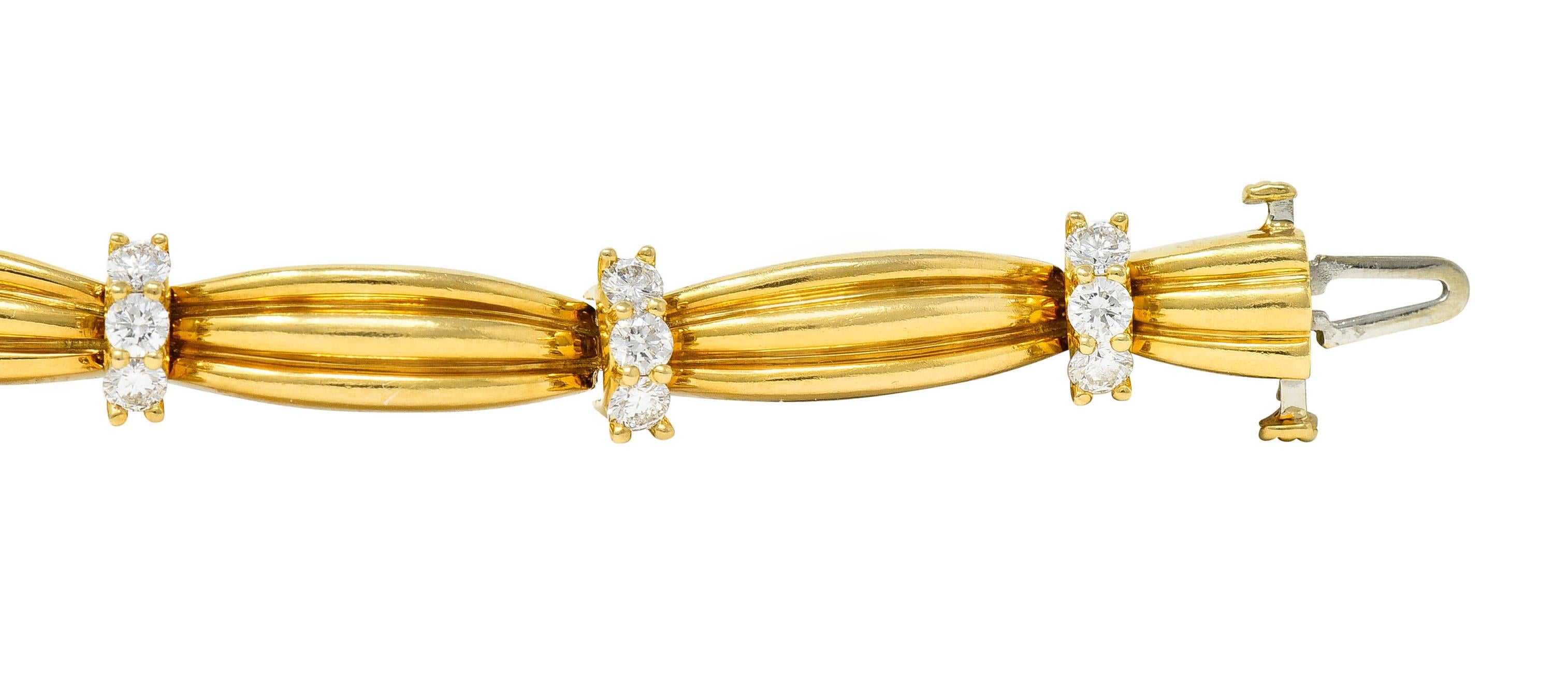 Vintage Tiffany & Co. 1.00 Carat Diamond 18 Karat Yellow Gold Link Bracelet 2