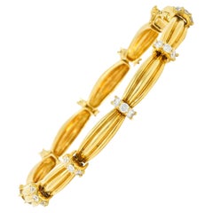 Vintage Tiffany & Co. 1.00 Carat Diamond 18 Karat Yellow Gold Link Bracelet
