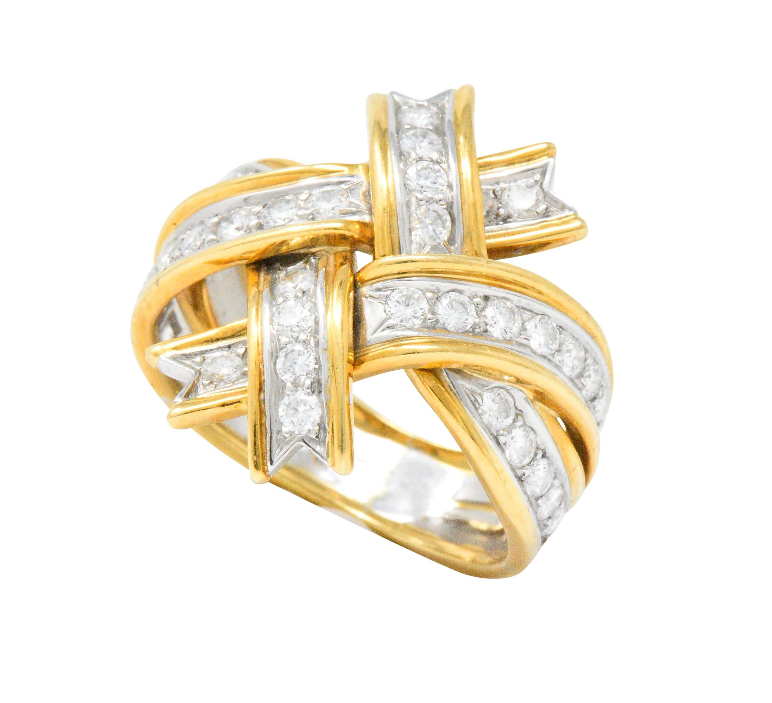 Vintage Tiffany & Co. 1.14 CTW Diamond Platinum And 18 Karat Gold Ring 1