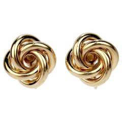 Vintage Tiffany & Co. 14 Karat Gold Love Knot Screw Back Earrings
