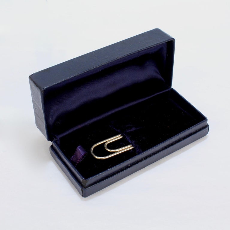 Vintage Tiffany and Co. 14 Karat Gold Paper Clip Bookmark with Original