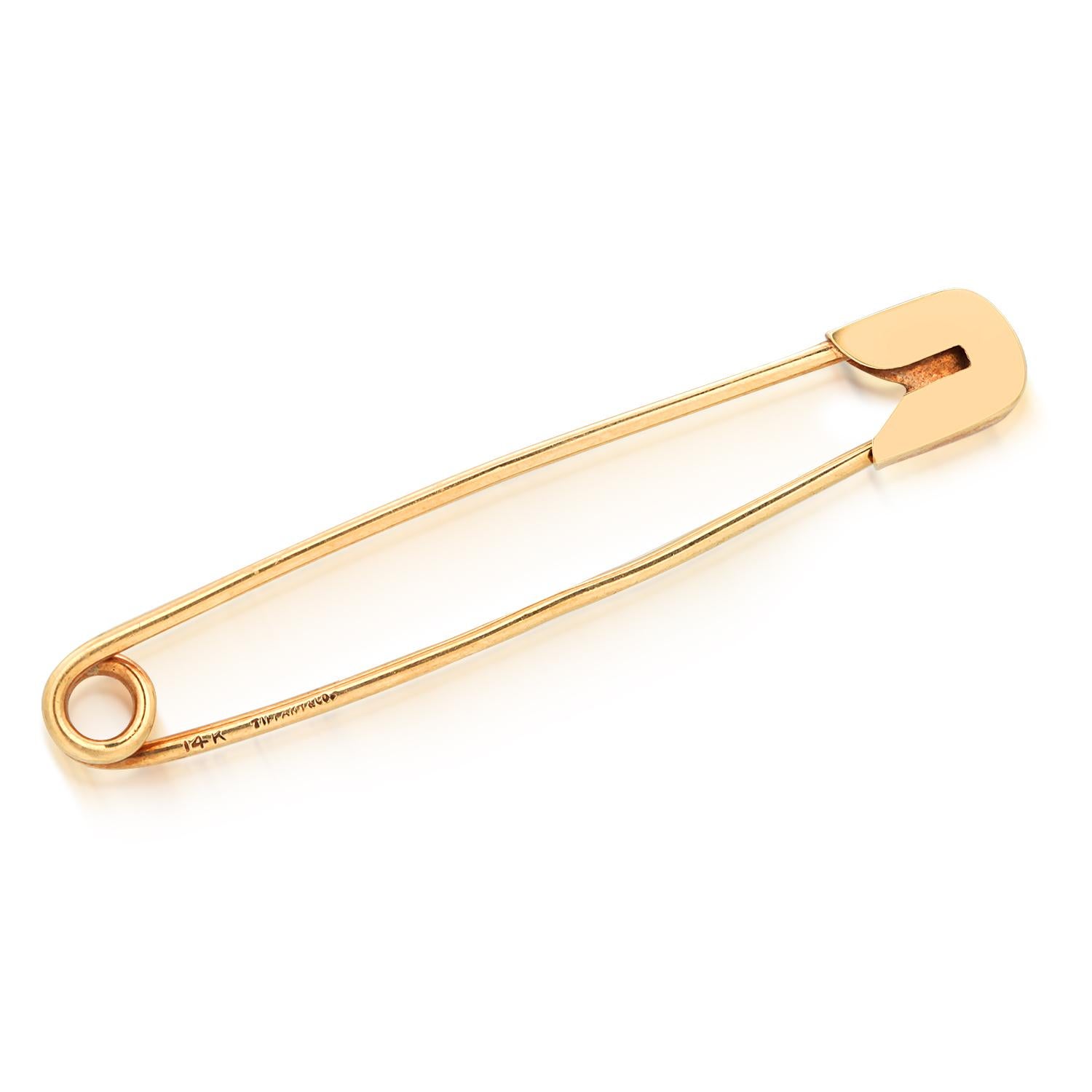 Vintage Tiffany Co. 14 Karat Yellow Gold 2.12 Inch Long Safety Pin 2