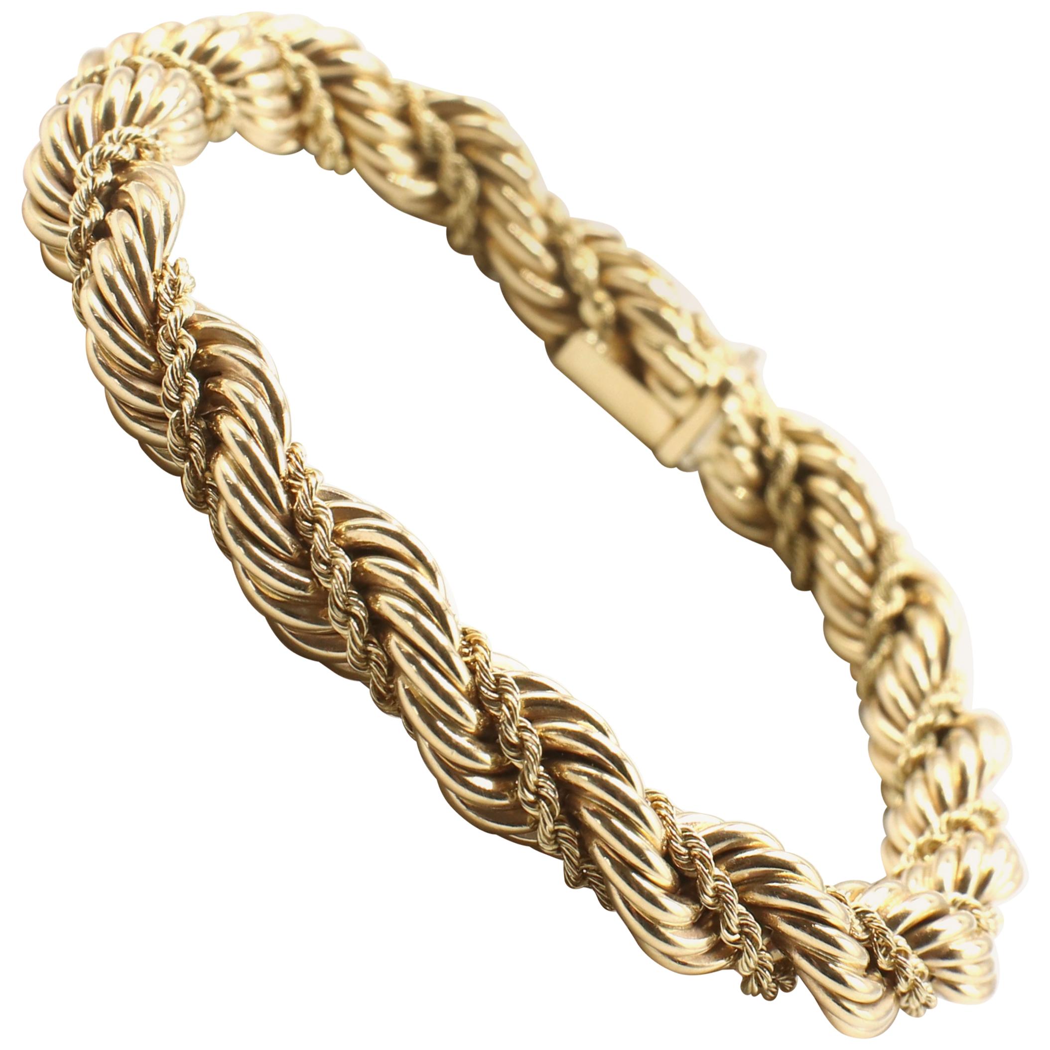Vintage Tiffany & Co. 14 Karat Yellow Gold Rope Twist Bracelet