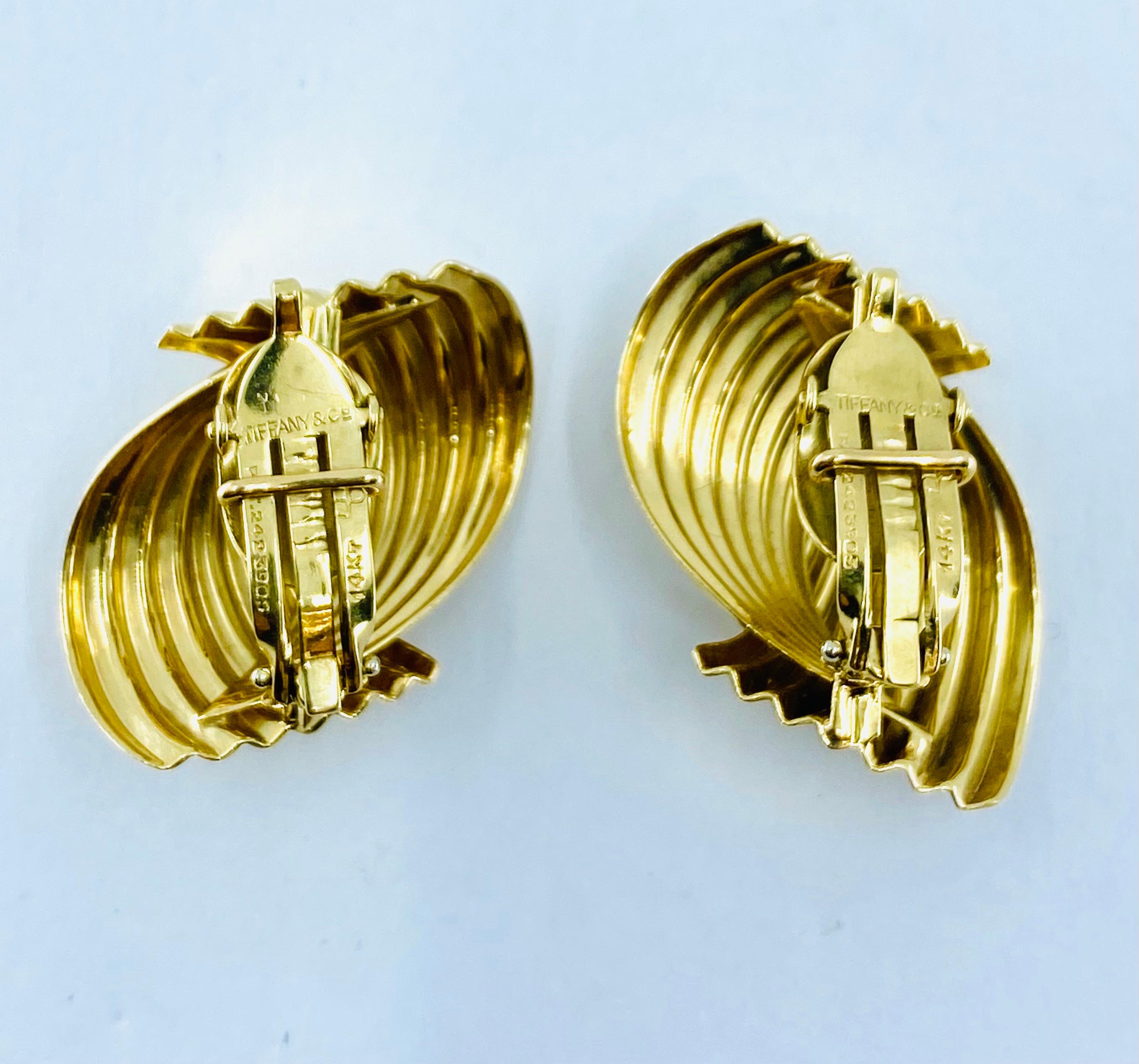 Vintage Tiffany & Co. 14k Gold Ohrringe Damen im Angebot