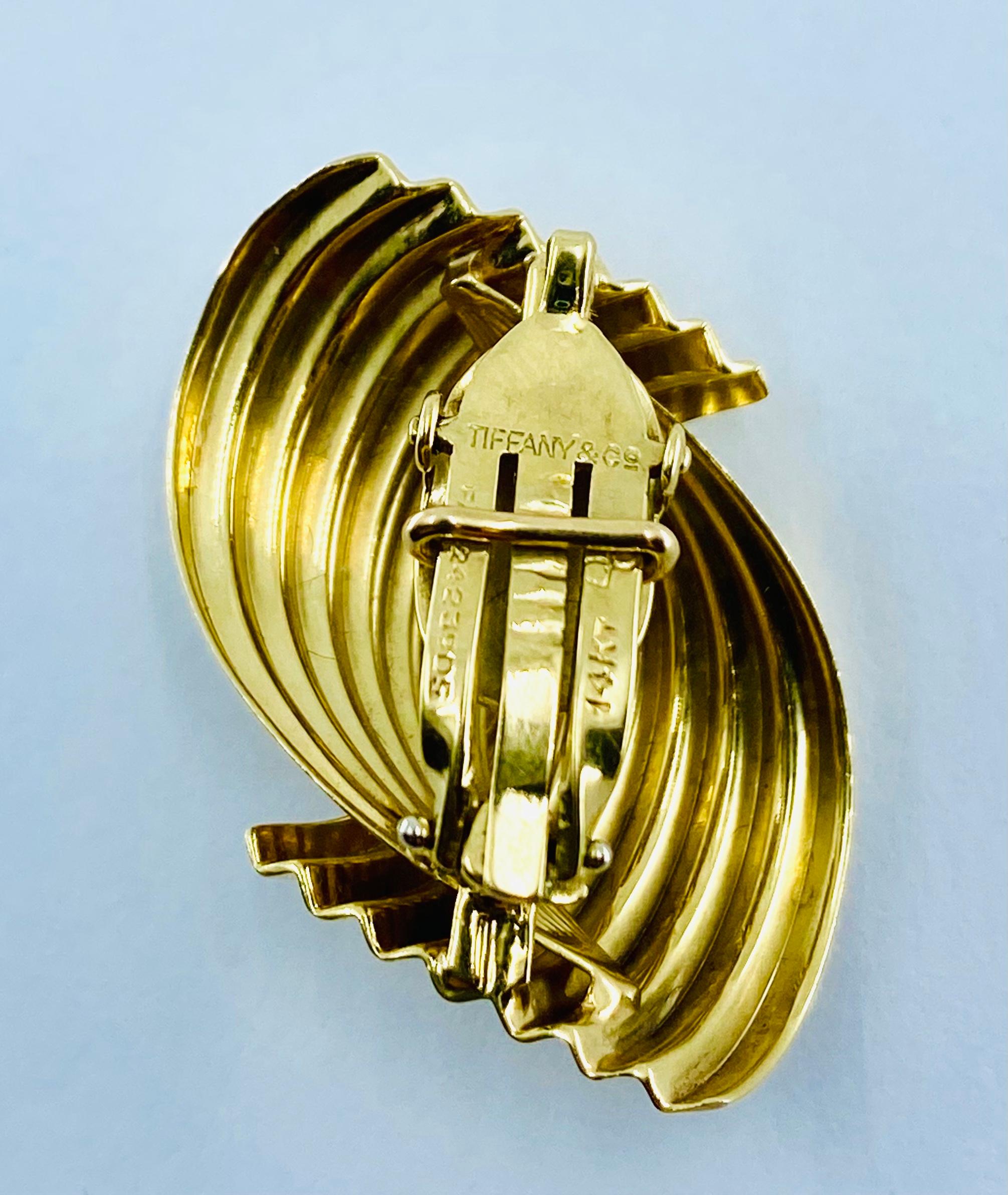 Vintage Tiffany & Co. 14k Gold Ohrringe im Angebot 2