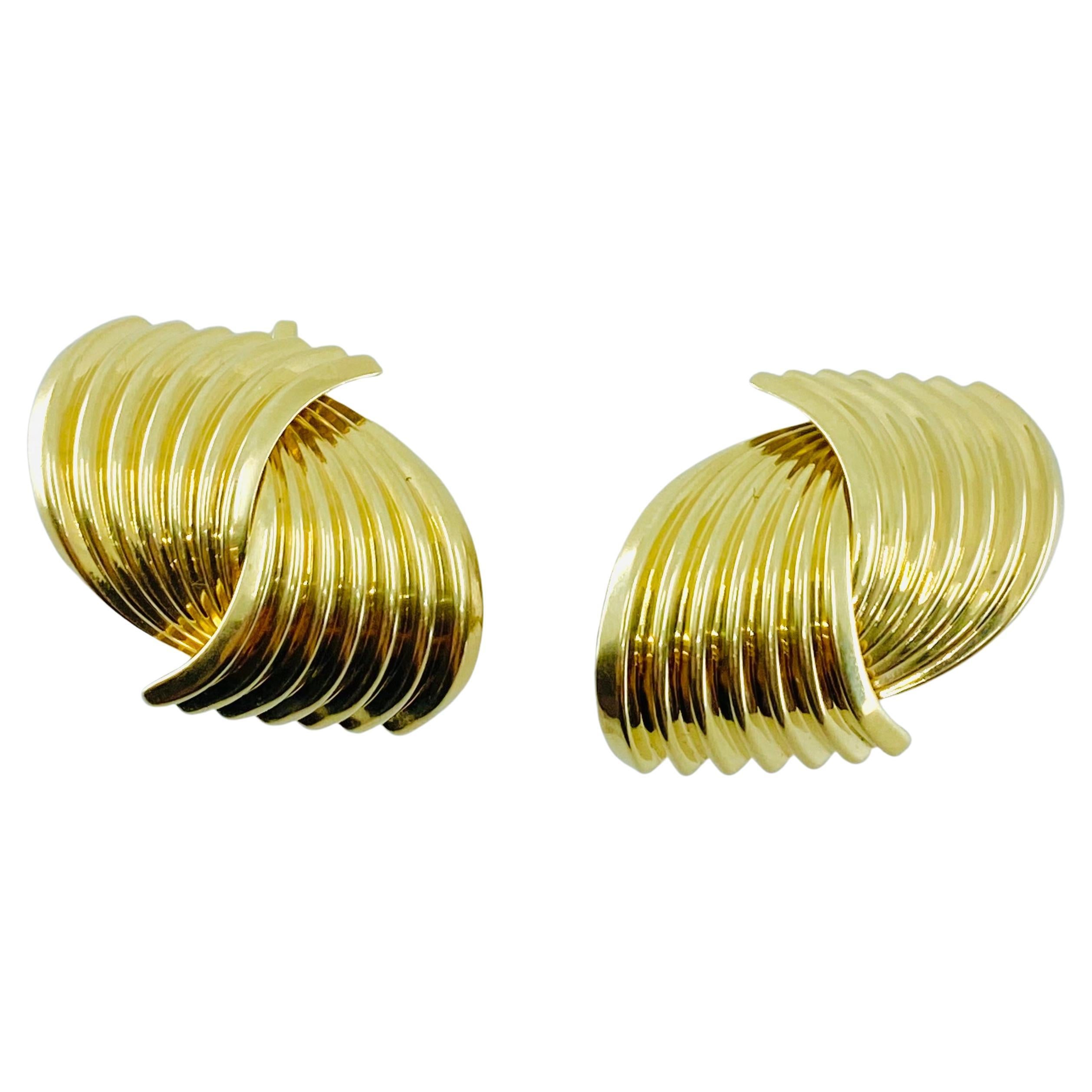 Vintage Tiffany & Co. 14k Gold Earrings For Sale