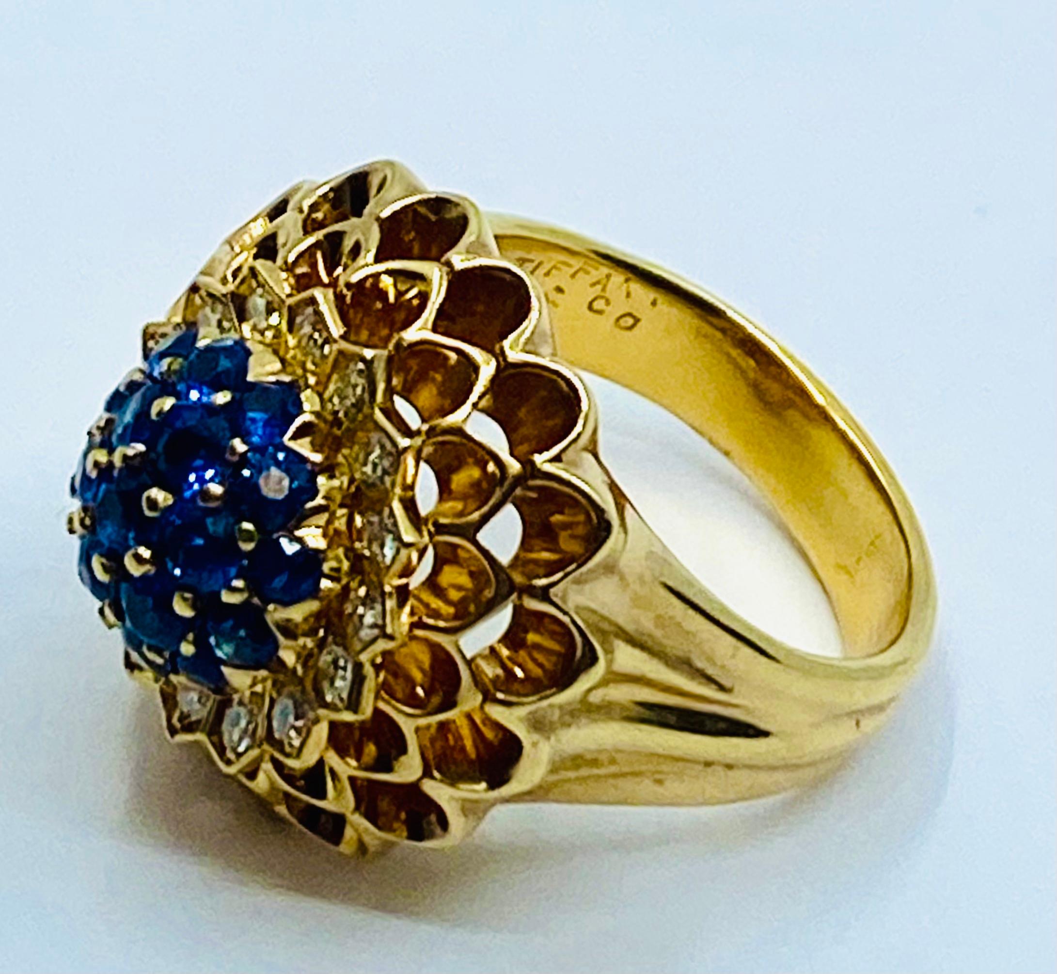 Vintage Tiffany & Co. 14k Gold Sapphire Diamond Set en vente 6