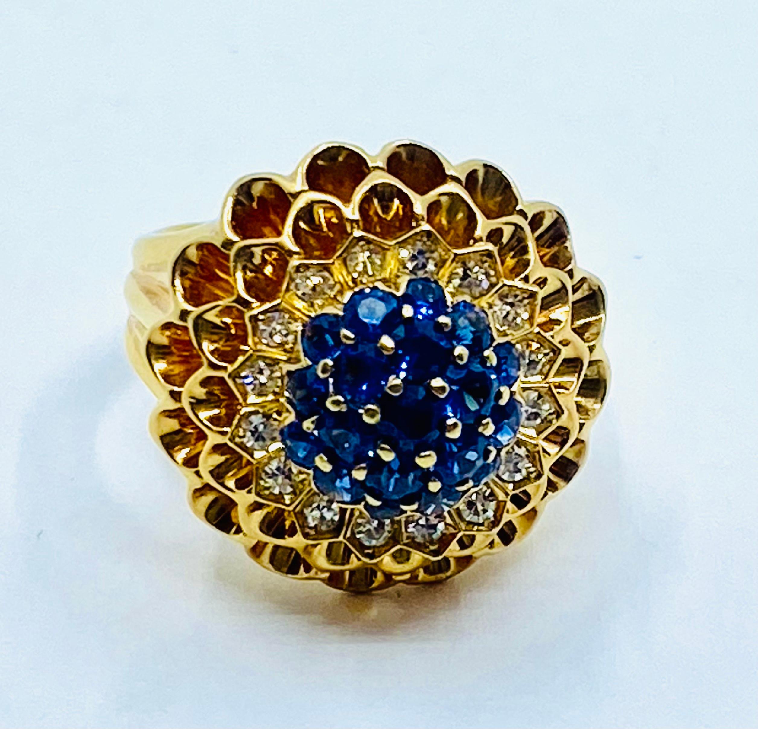 Vintage Tiffany & Co. 14k Gold Sapphire Diamond Set en vente 7