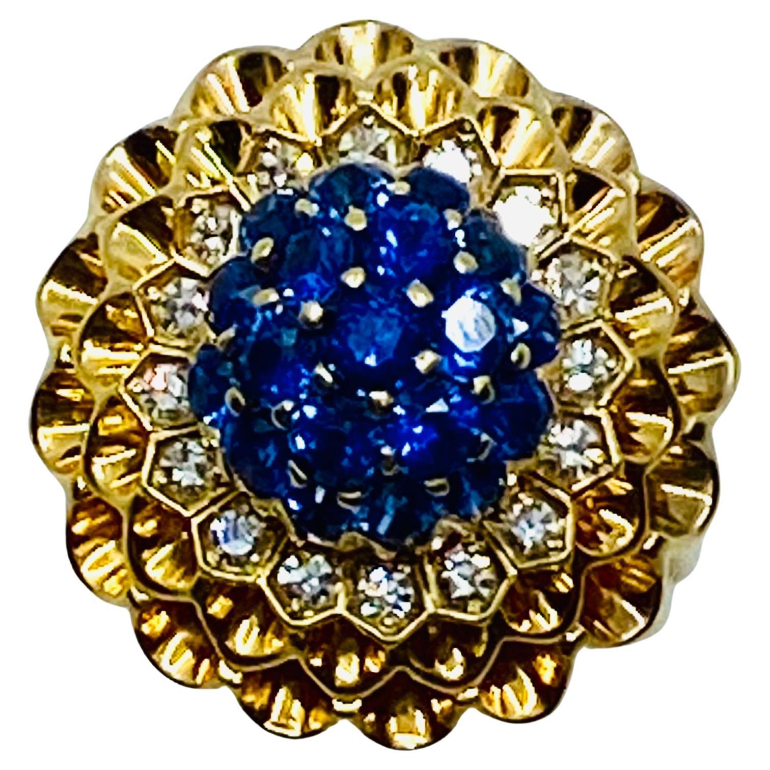 Conjunto vintage de diamantes y zafiros Tiffany & Co. de oro de 14k en venta 4