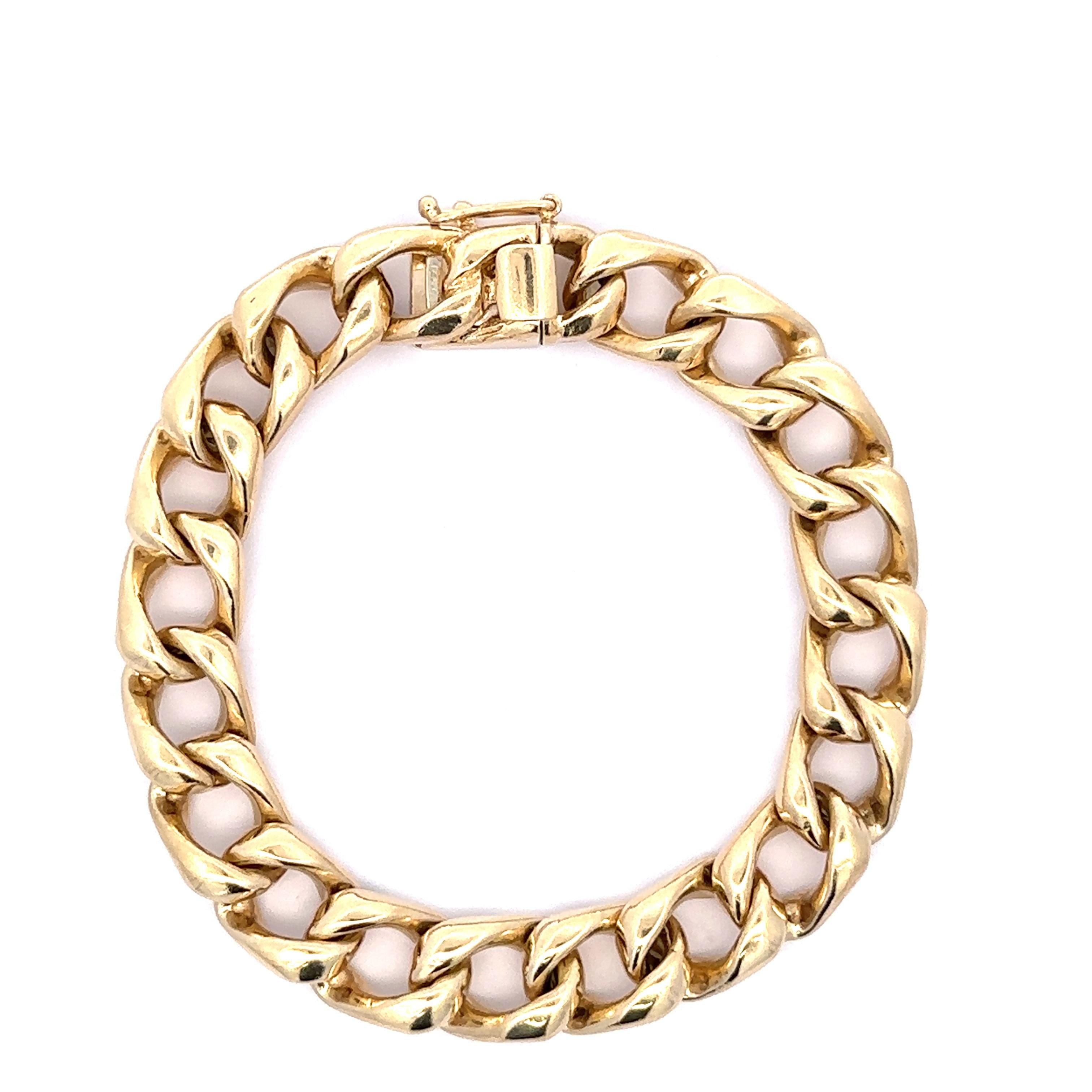 Pulsera vintage Tiffany & Co. de oro amarillo de 14 quilates y 10,5 mm de ancho con eslabón de freno en venta 5