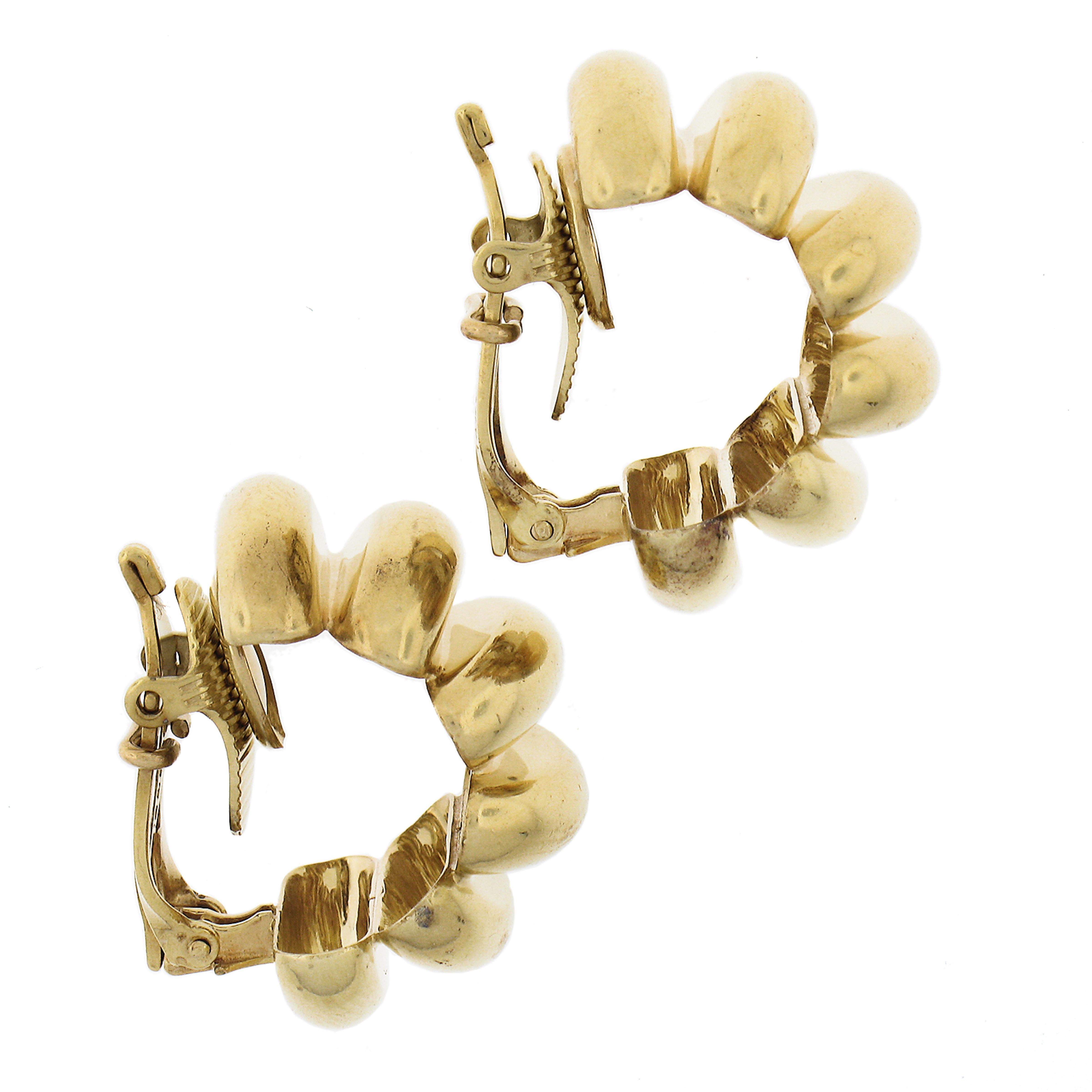 Grande manchette vintage Tiffany & Co. en or jaune 14 carats avec accordéon festonné en vente 2