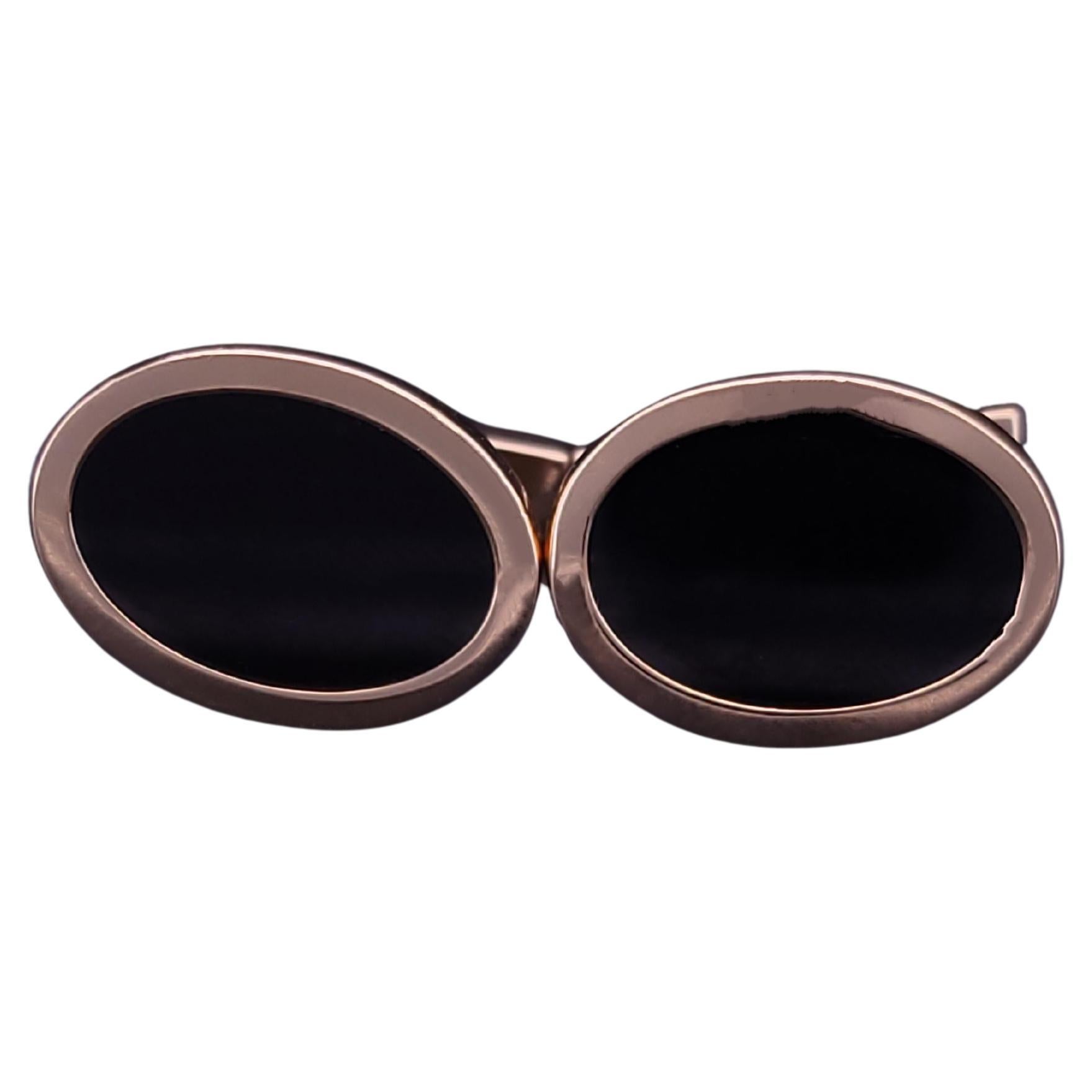 Vintage Tiffany 
Co. 14K Gelbgold 
Schwarzer Onyx Manschettenknöpfe