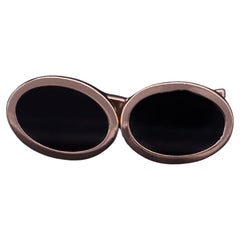 Vintage Tiffany & Co 14K Yellow Gold& Black Onyx Cufflinks