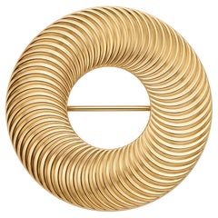 Broche vintage de Tiffany & Co. con forma de círculo, de oro amarillo de 14 quilates