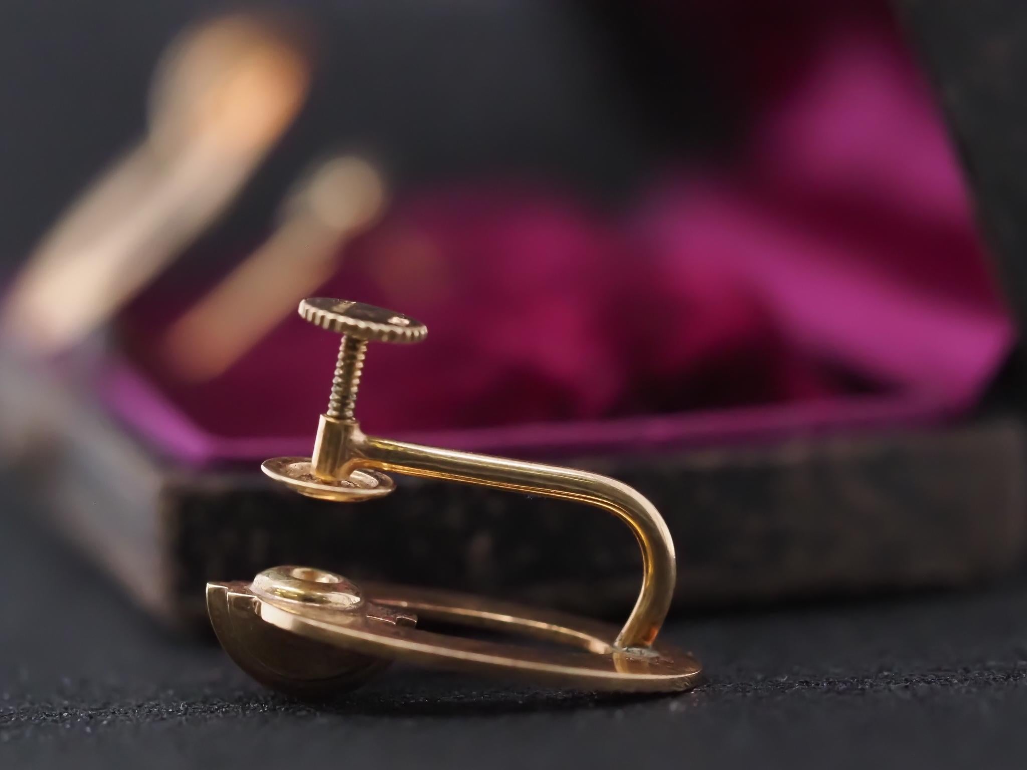 Vintage Tiffany & Co 14K Yellow Gold Earrings For Sale 2