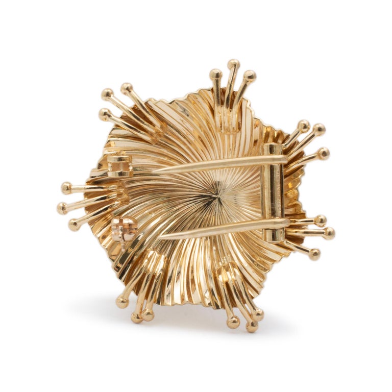 Broche Vintage En Métal Cuivre Jaune - Occasion En Bon état