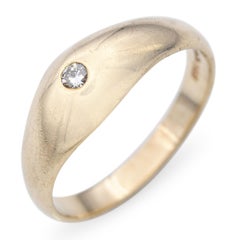 Vintage Tiffany & Co. 14k Yellow Gold Gypsy Set Diamond Dome Ring