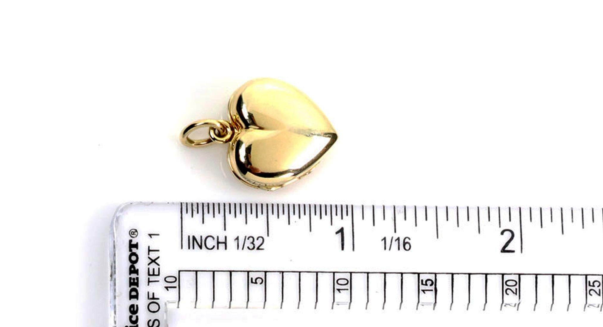Women's Vintage Tiffany & Co. 14k Yellow Gold Heart Locket Charm Pendant