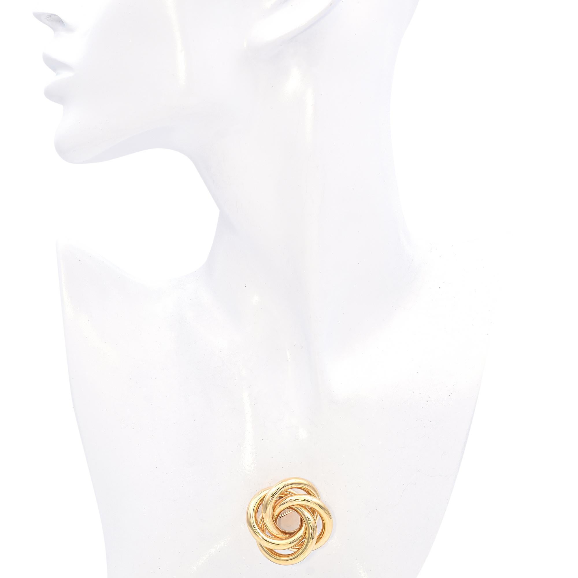 Vintage Tiffany & Co. 14k Gelbgold Unendlichkeit Liebe Knoten Anstecknadelbrosche, Vintage 2