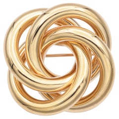 Vintage Tiffany & Co. 14k Gelbgold Unendlichkeit Liebe Knoten Anstecknadelbrosche, Vintage