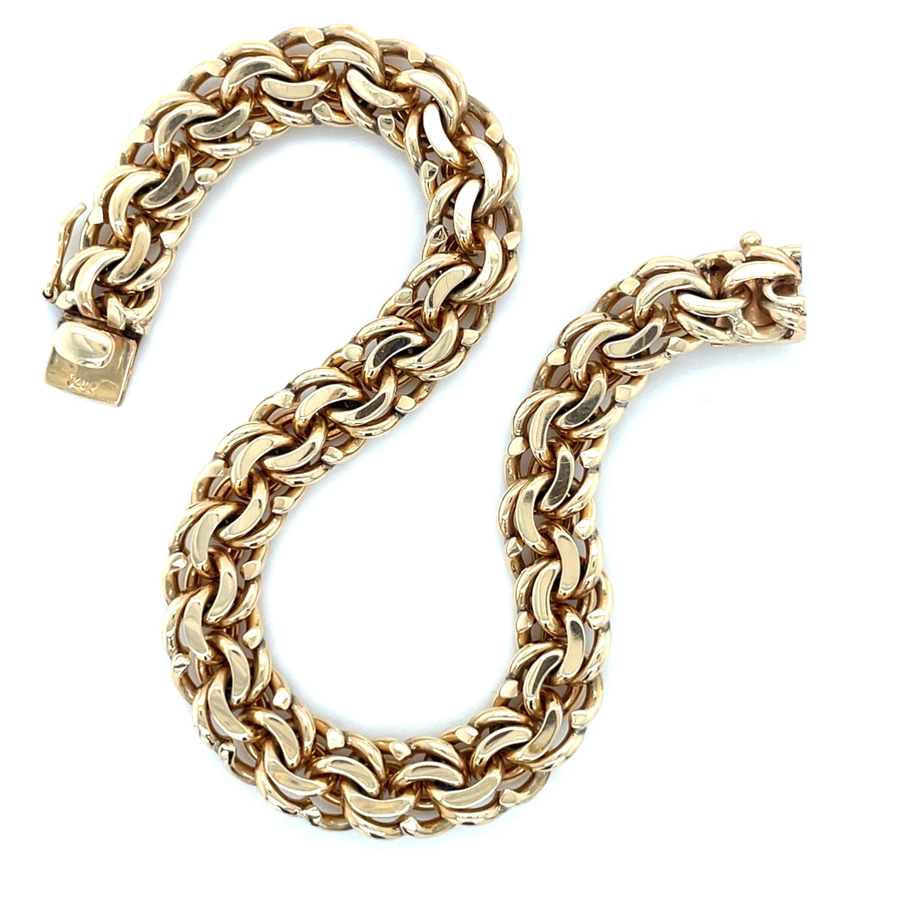 Vintage Tiffany & Co., 14 Karat Gelbgold Gliederarmband, Vintage im Zustand „Hervorragend“ im Angebot in Chicago, IL