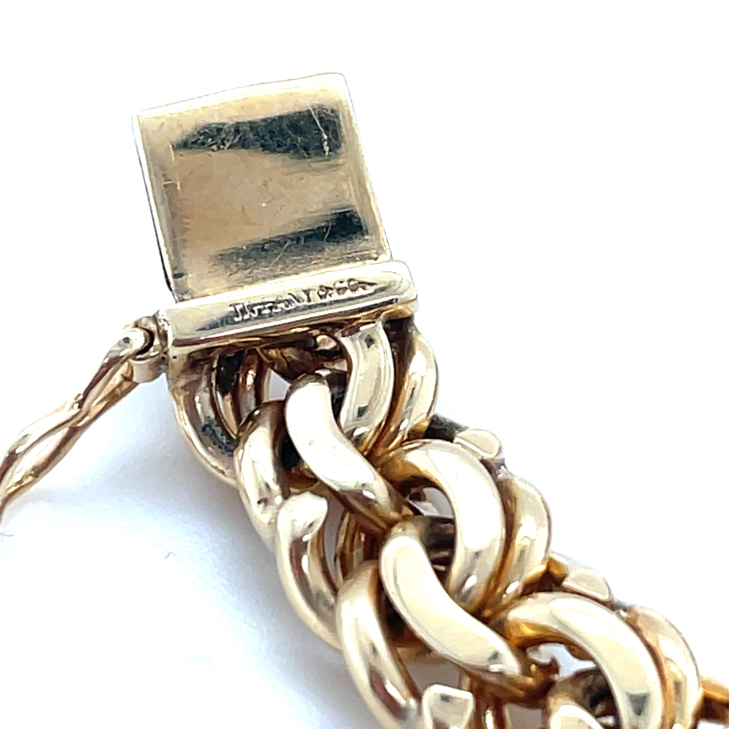 Vintage Tiffany & Co., 14 Karat Gelbgold Gliederarmband, Vintage für Damen oder Herren im Angebot