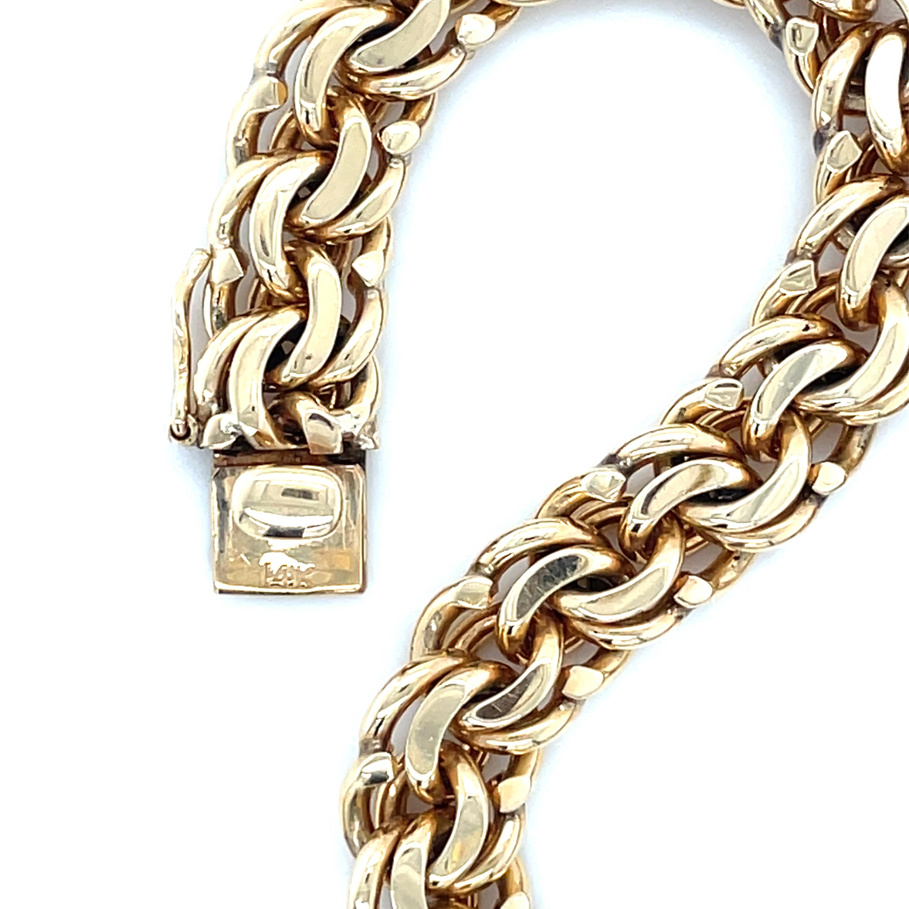 Vintage Tiffany & Co., 14 Karat Gelbgold Gliederarmband, Vintage im Angebot 1