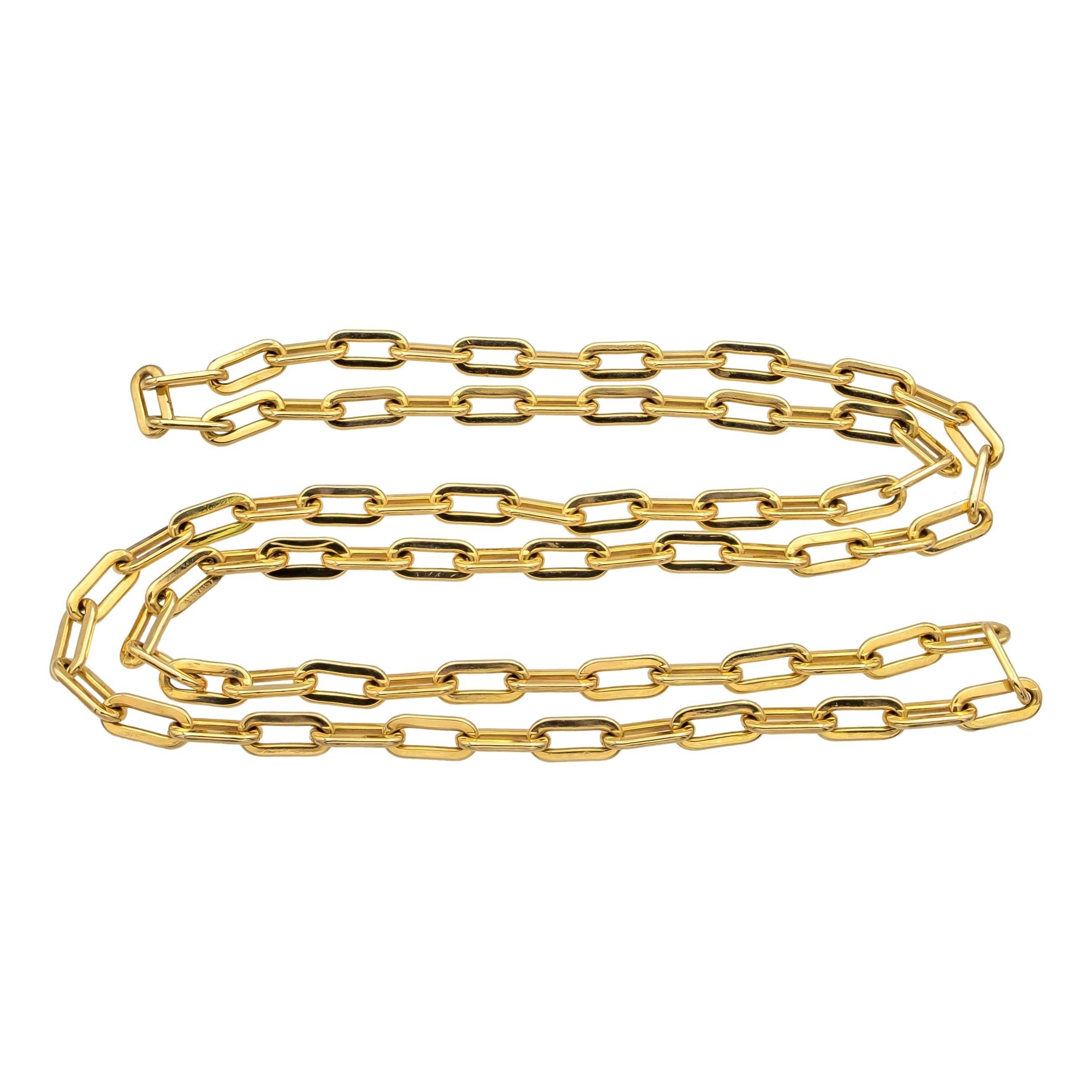 Contemporary Vintage Tiffany & Co. 14K Yellow Gold Paper Clip Chain Necklace 36