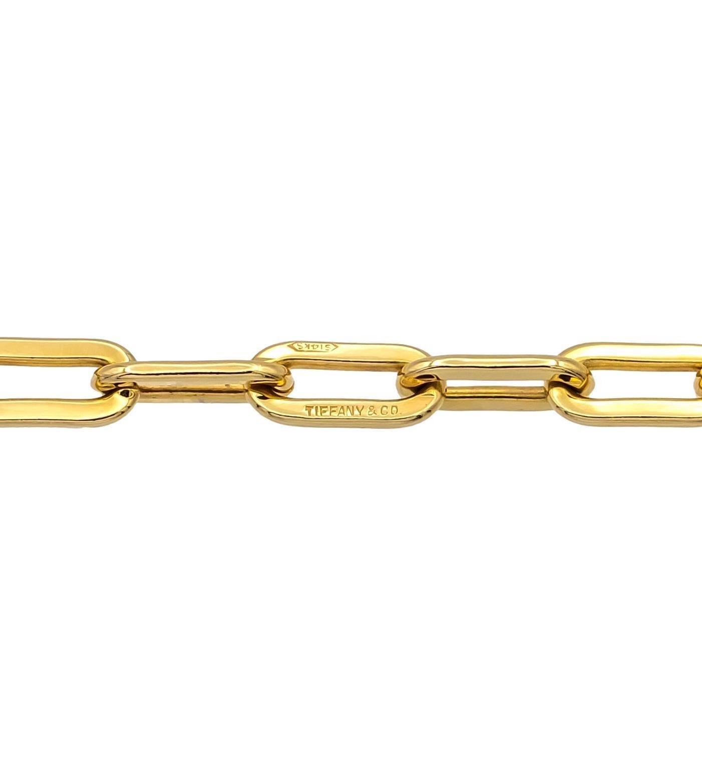 Women's or Men's Vintage Tiffany & Co. 14K Yellow Gold Paper Clip Chain Necklace 36