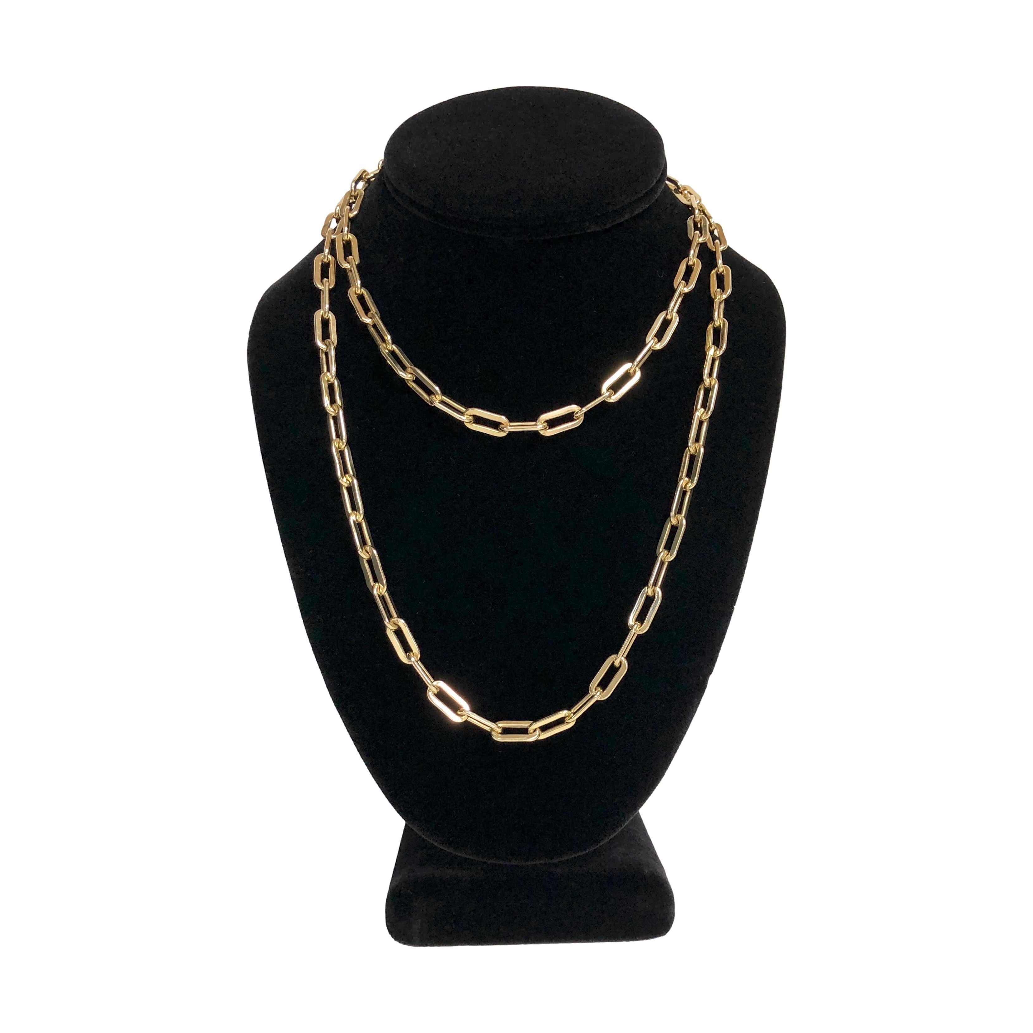 Vintage Tiffany & Co. 14K Yellow Gold Paper Clip Chain Necklace 36