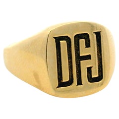 Vintage Tiffany & Co. 14K Yellow Gold Personalized Signet Ring, Dated 1983
