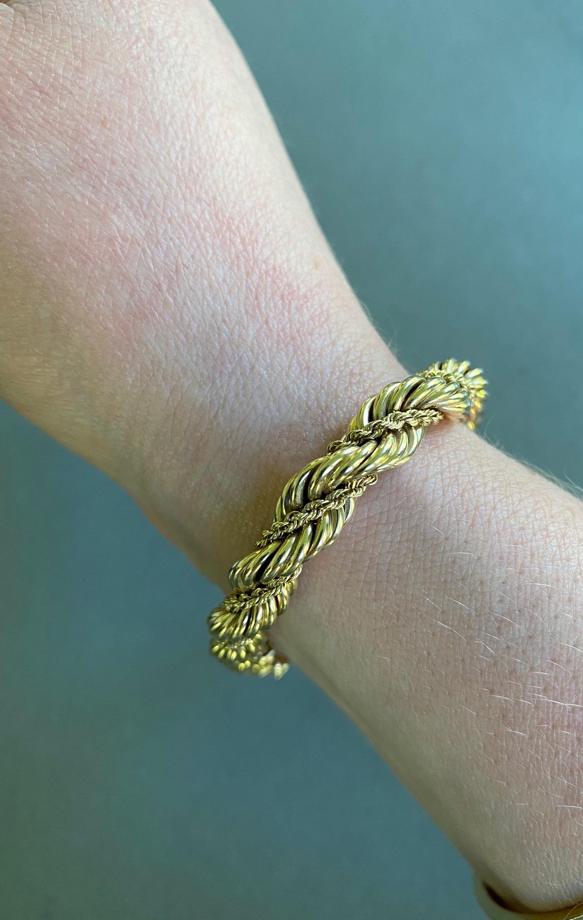 Vintage Tiffany & Co. 14 Karat Yellow Gold Rope Twist Bracelet 2