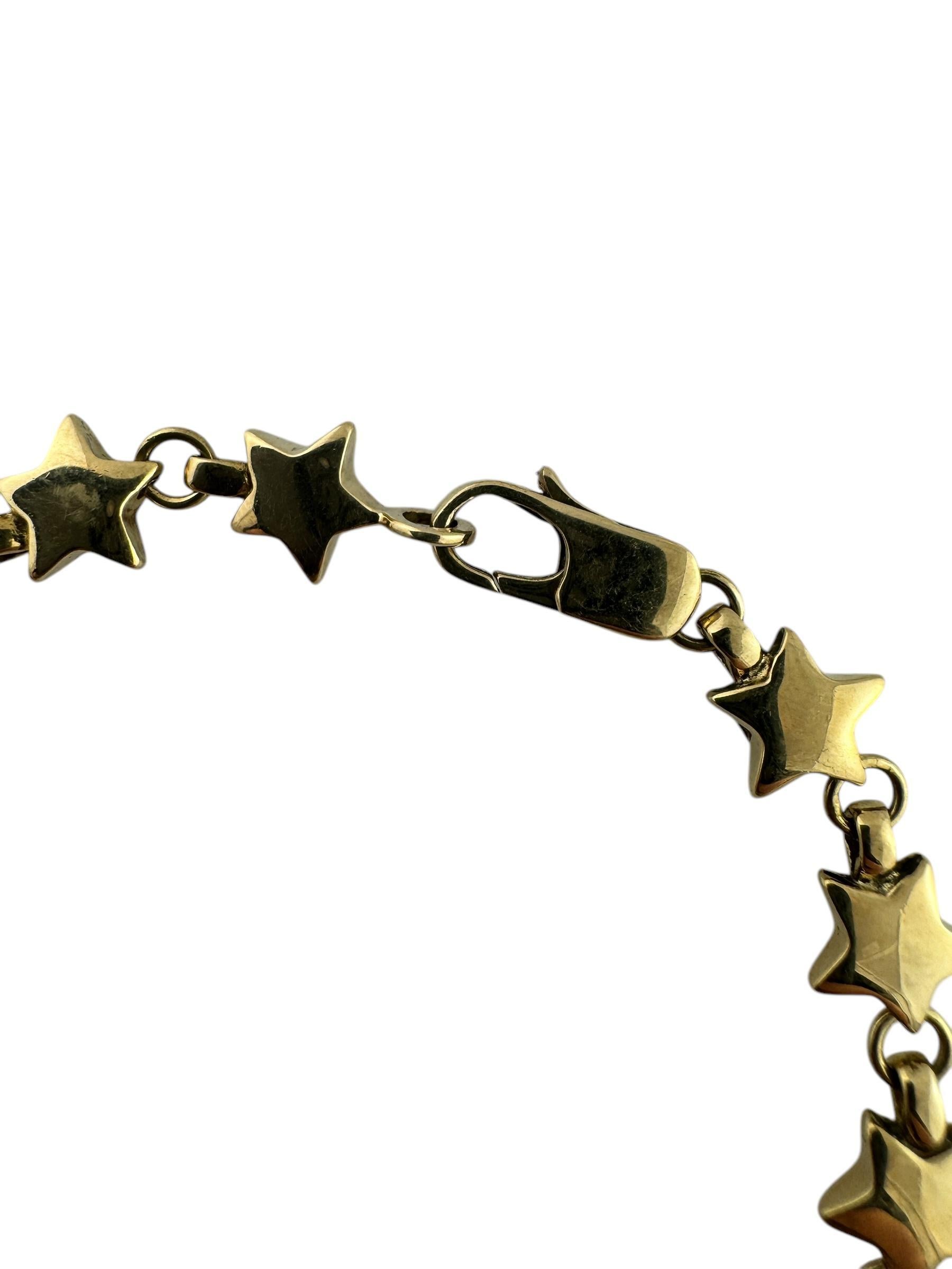 Vintage Tiffany & Co 14K Yellow Gold Star Link Bracelet #19703 In Good Condition In Washington Depot, CT
