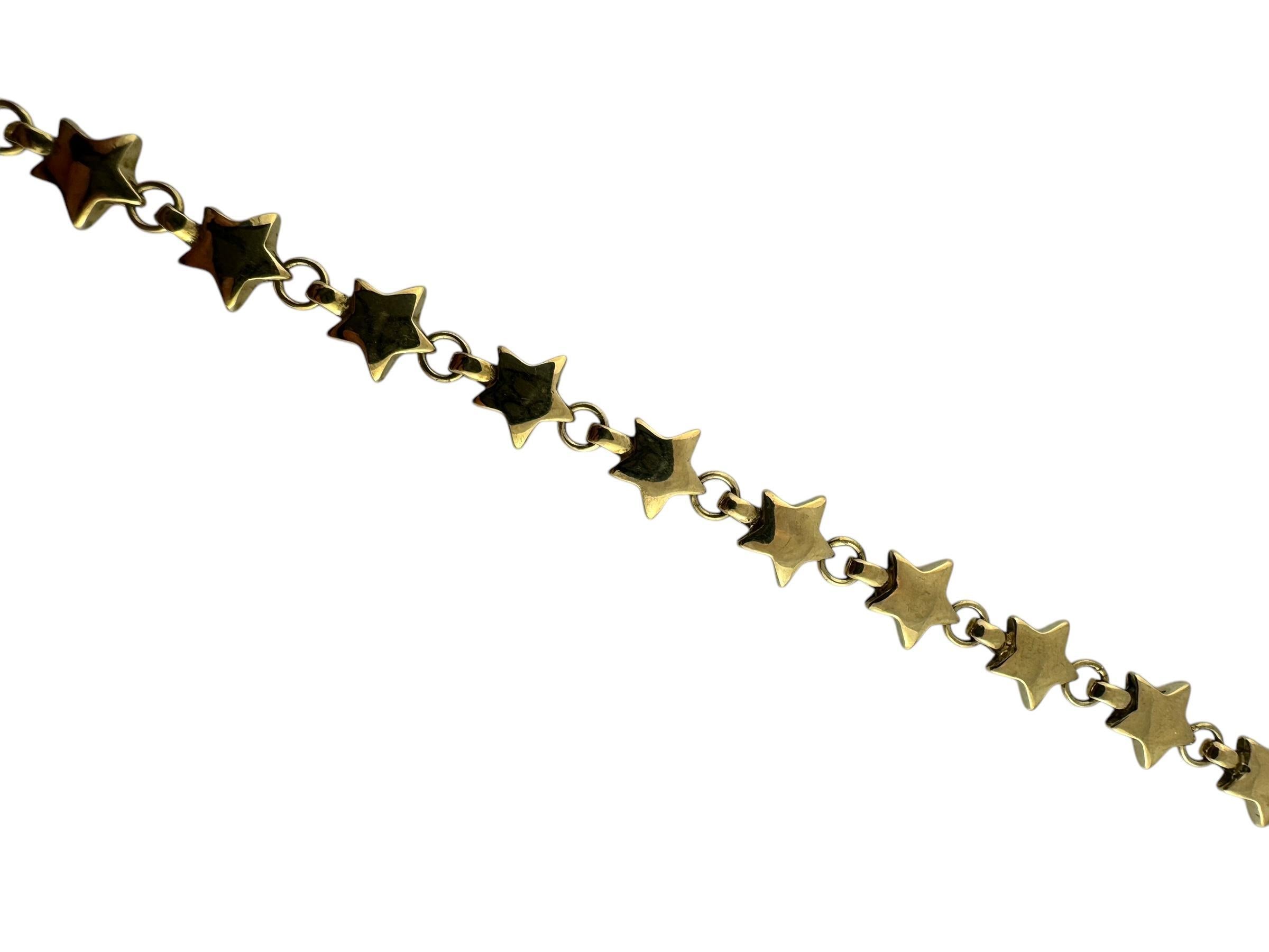 Women's Vintage Tiffany & Co 14K Yellow Gold Star Link Bracelet #19703