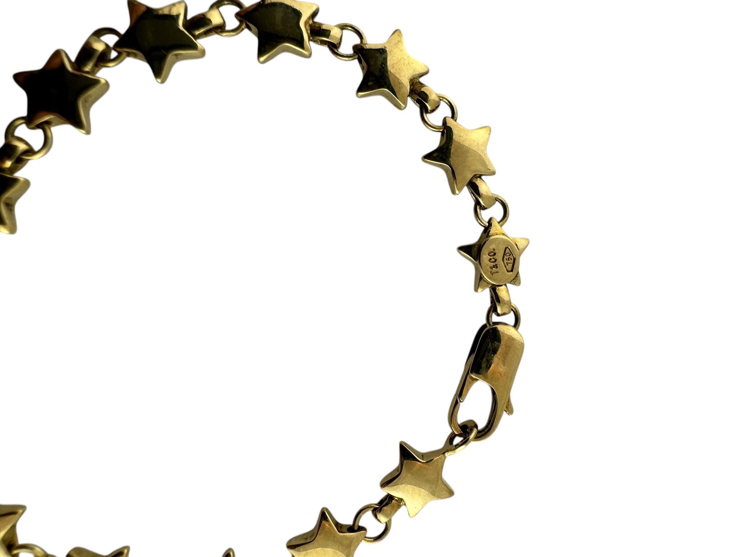 Vintage Tiffany & Co 14K Yellow Gold Star Link Bracelet #19703 1