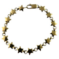 Vintage Tiffany & Co 14K Yellow Gold Star Link Bracelet #19703