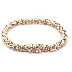 Pulsera vintage de Tiffany & Co. de oro amarillo de 14K con eslabones entrelazados, 7,5 pulgadas