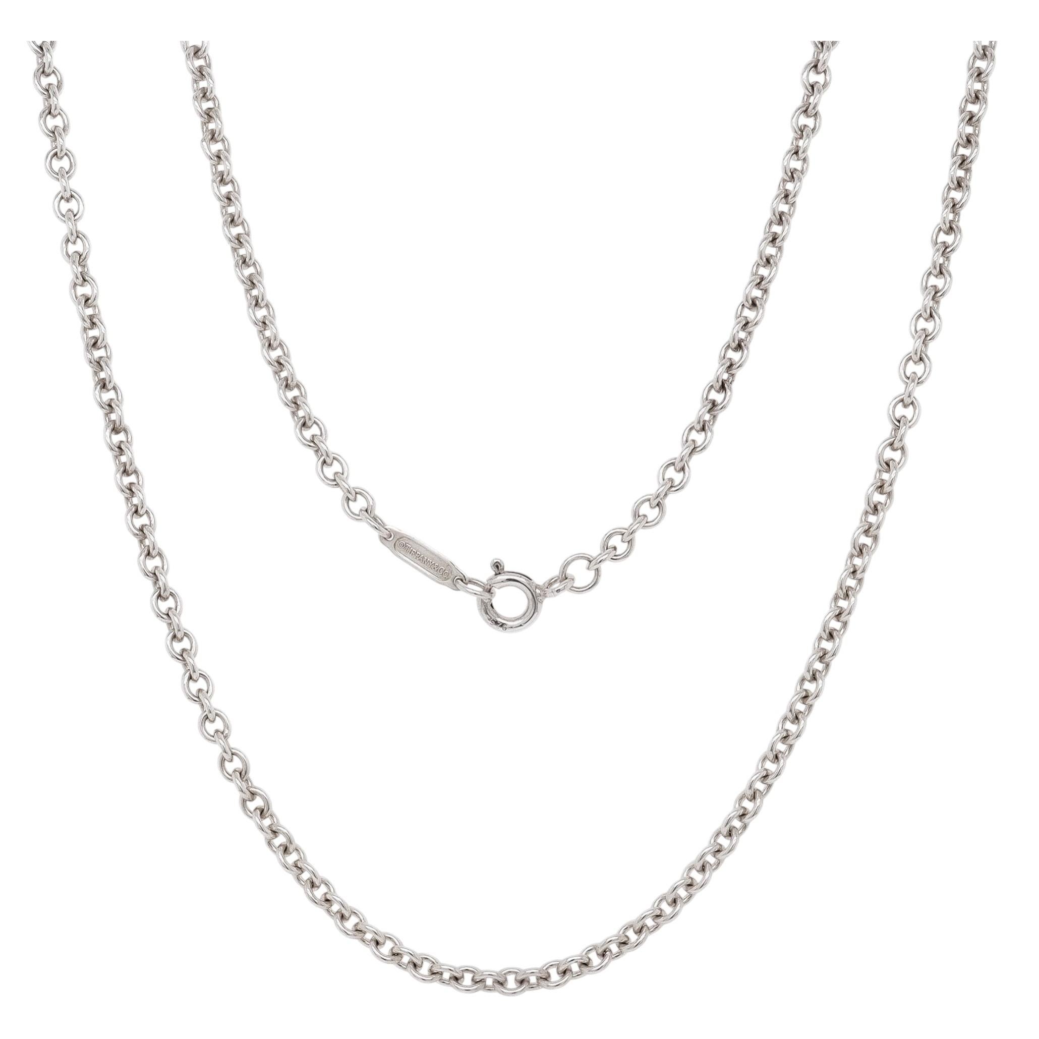 Vintage Tiffany & Co. 16-Inch Sterling Silver Cable Chain Choker Necklace en vente
