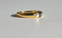 Vintage Tiffany & Co .18 Carat Sapphire Diamond 18 Karat Gold Trinity Band