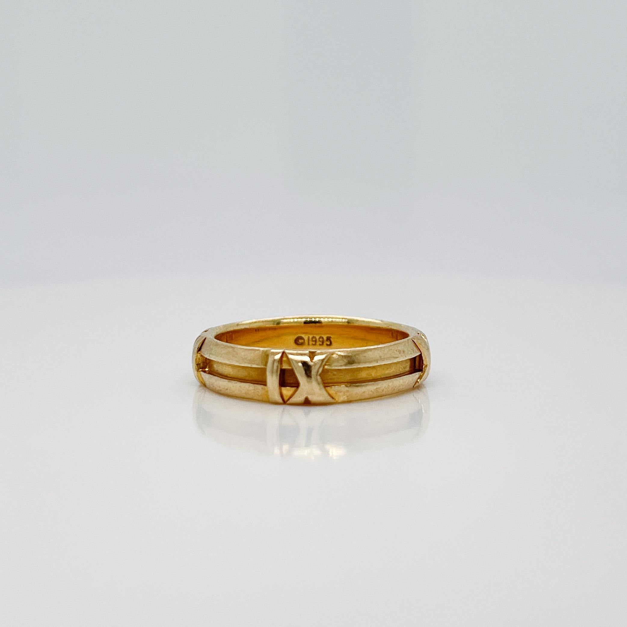 Tiffany & Co. Bague Atlas vintage en or 18 carats, années 1990 Unisexe en vente