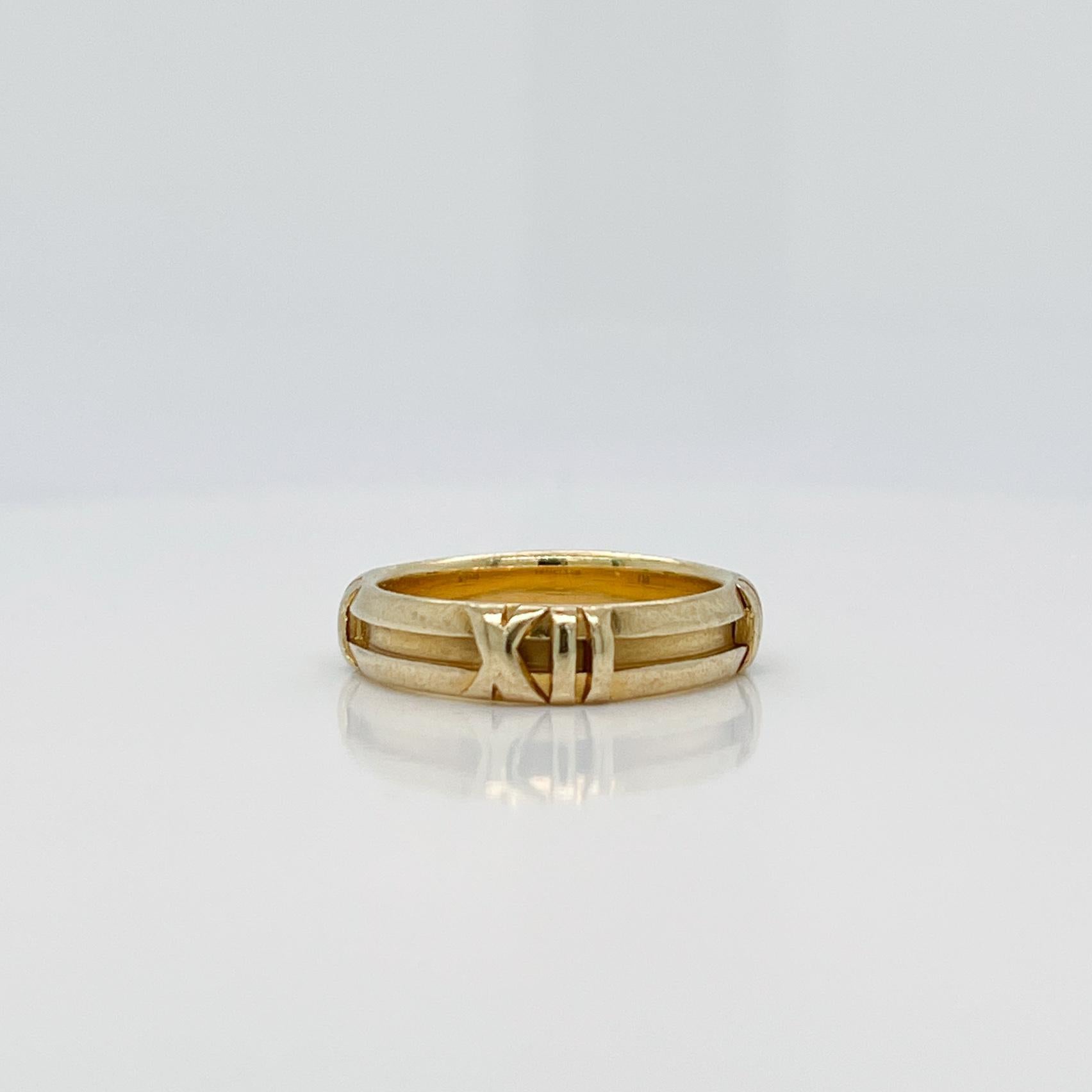 Retro Vintage Tiffany & Co. 18 Karat Gold Atlas Ring, 1990s For Sale