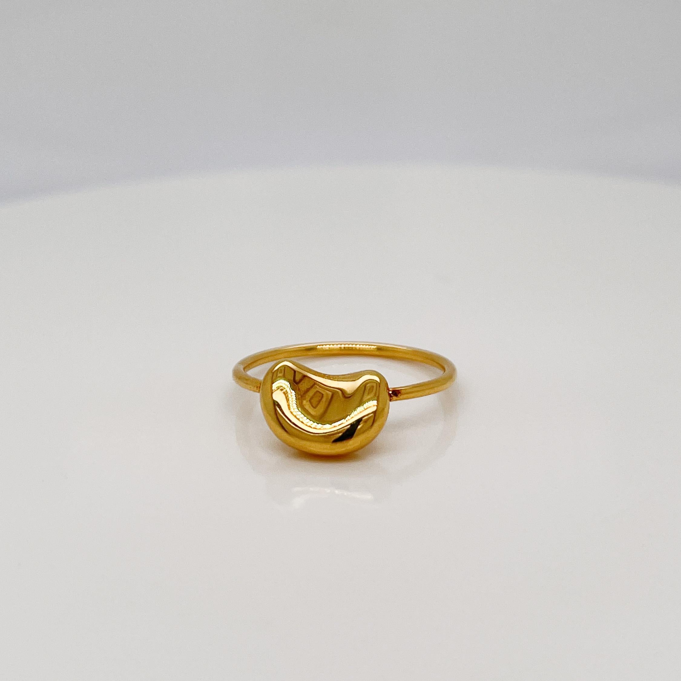Vintage Tiffany & Co. 18 Karat Gold Elsa Peretti 'Bean' Ring 2