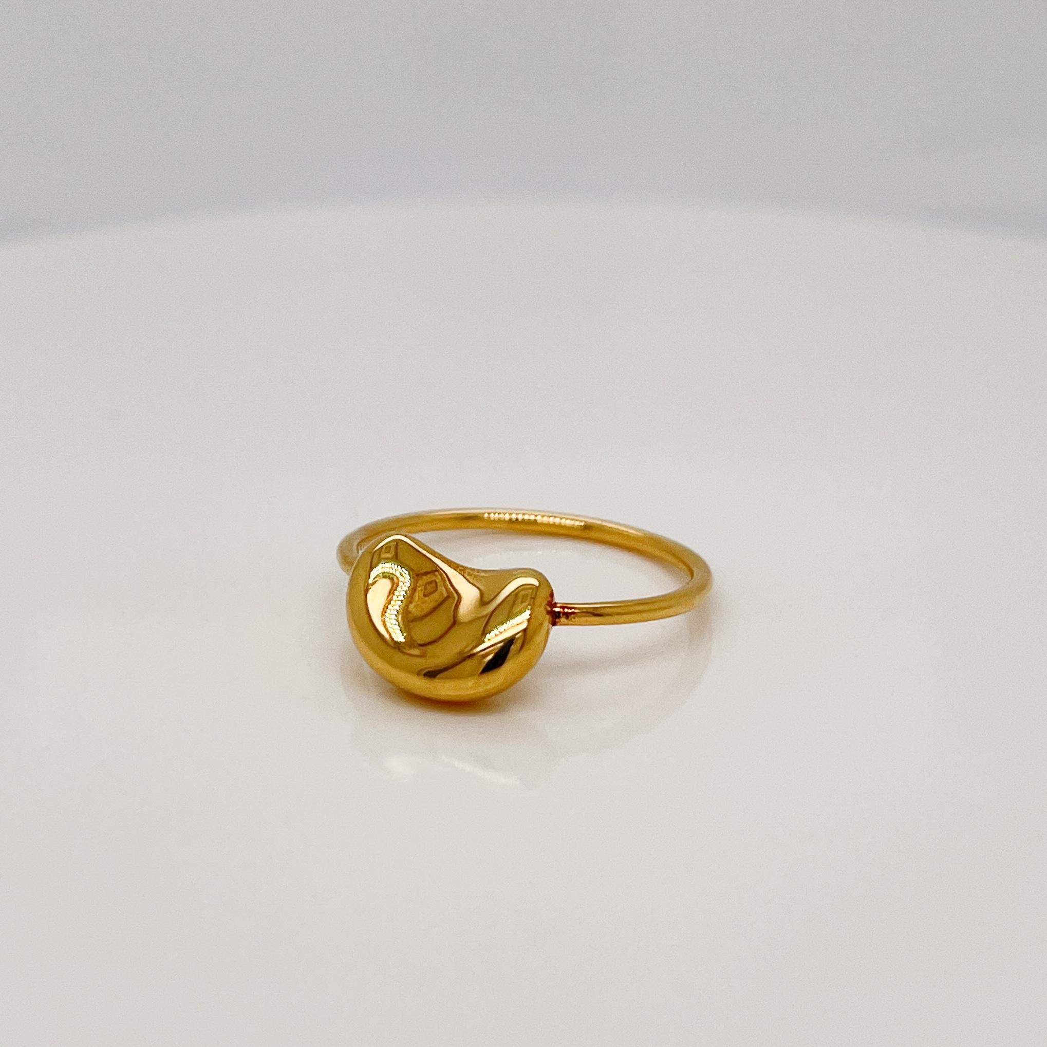 Vintage Tiffany & Co. 18 Karat Gold Elsa Peretti 'Bean' Ring 1