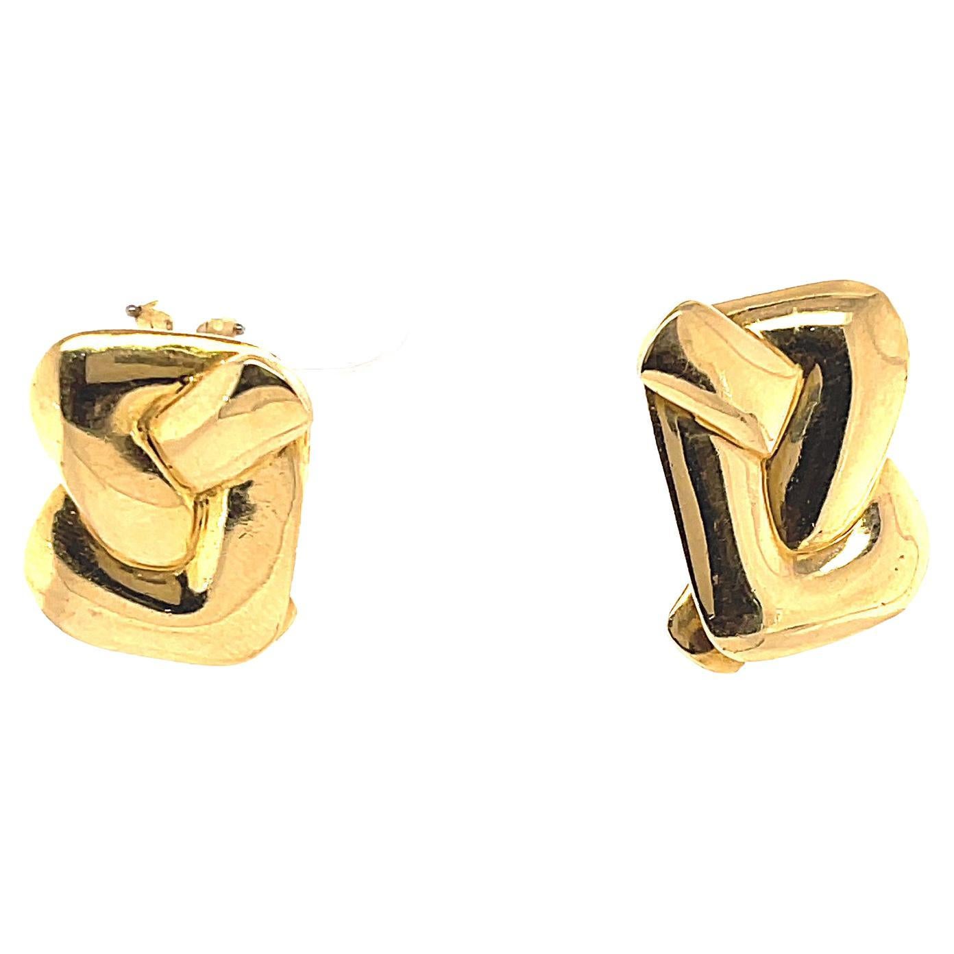 Tiffany and Co. 18 Karat Gold Tiffany Twist Knot Stud Earrings at
