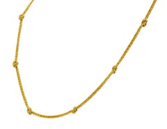 Vintage Tiffany & Co. 18 Karat Gold Knot Station Necklace